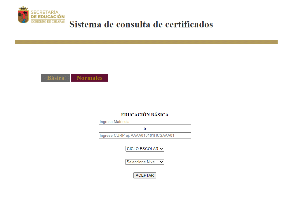 Certificado de primaria Chiapas